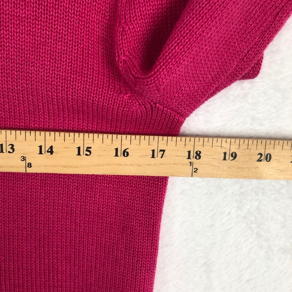 THEORY Cotton Cashmere Blend Crew Neck Sweater Women's S Magenta Pink L/S Casual - Picture 8 of 9